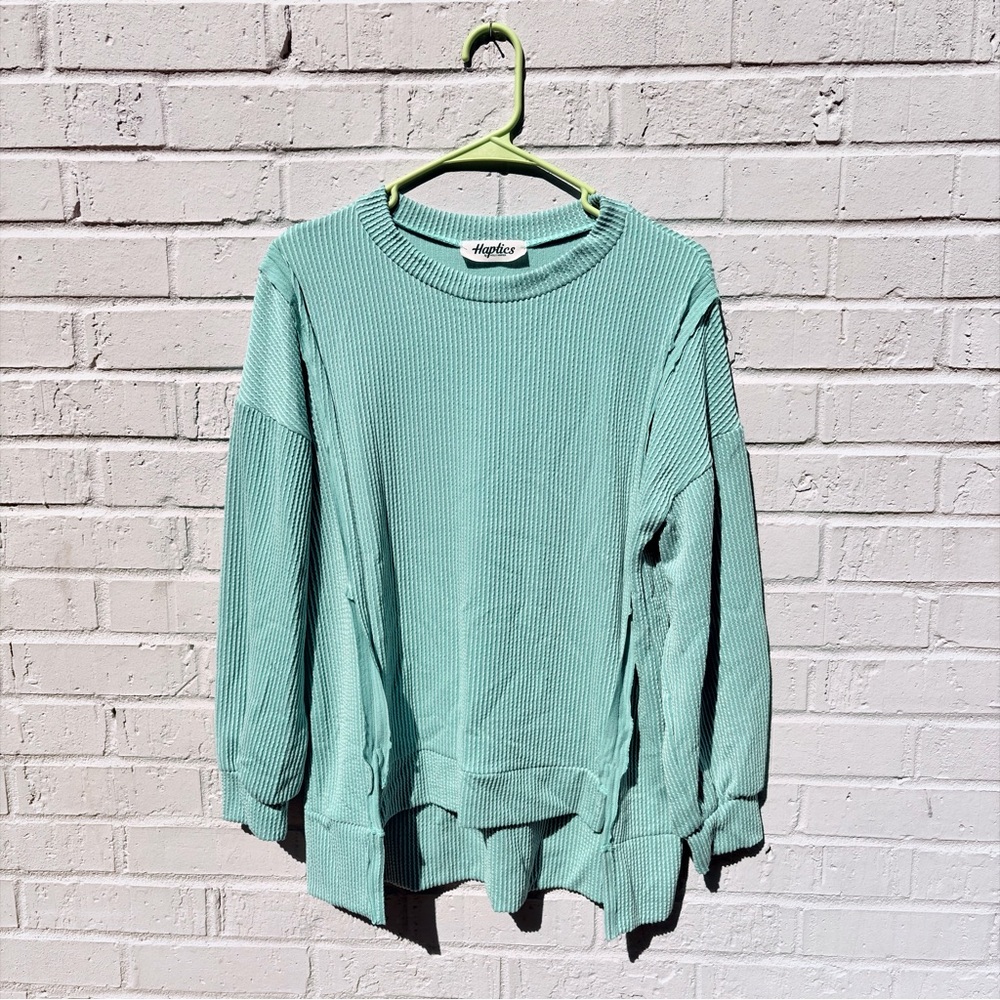 Haptics by Holly Harper light blue top